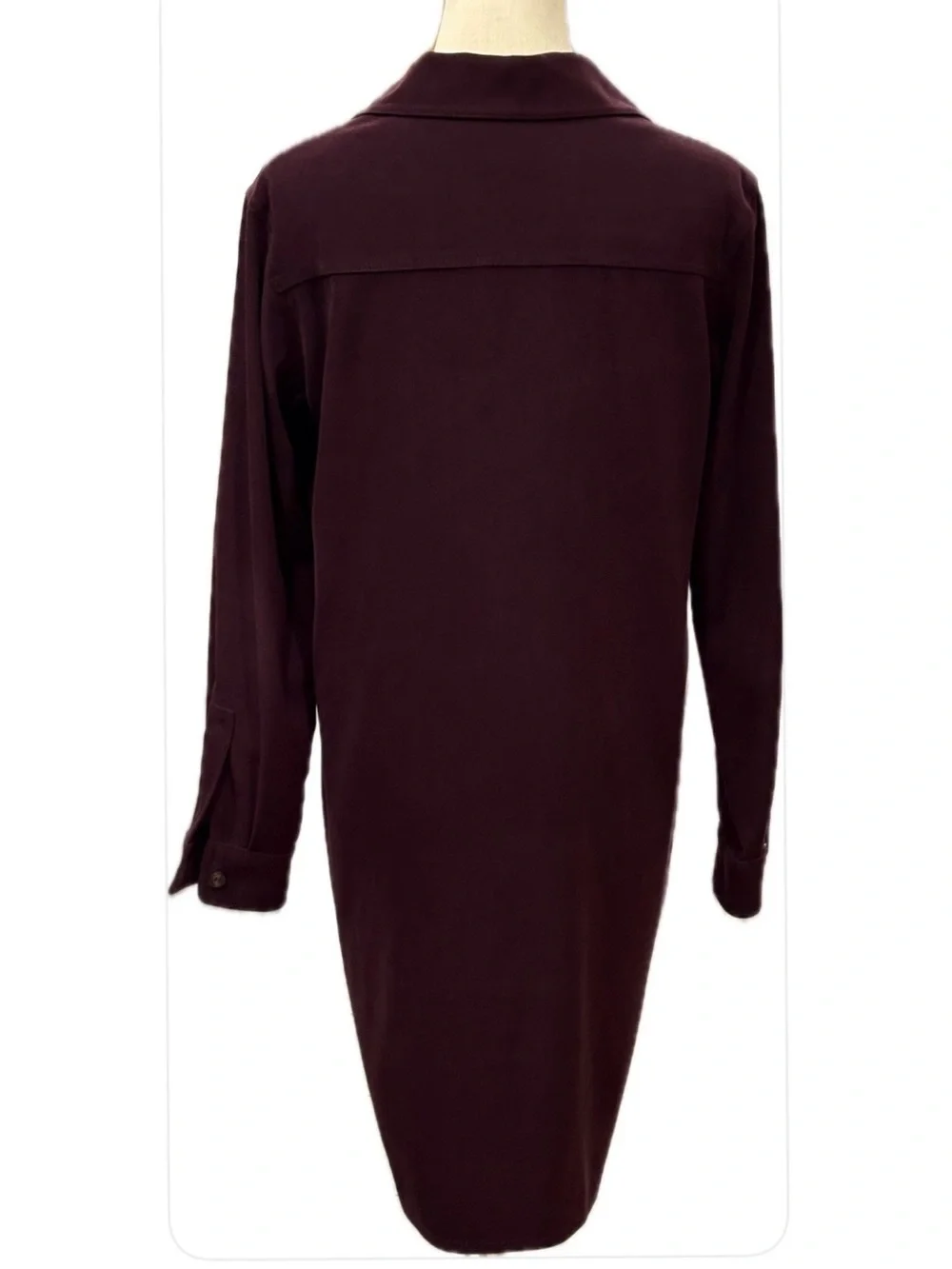 Talbots Petites Plum Velvet Long Sleeves Button Down Shirt Dress 6